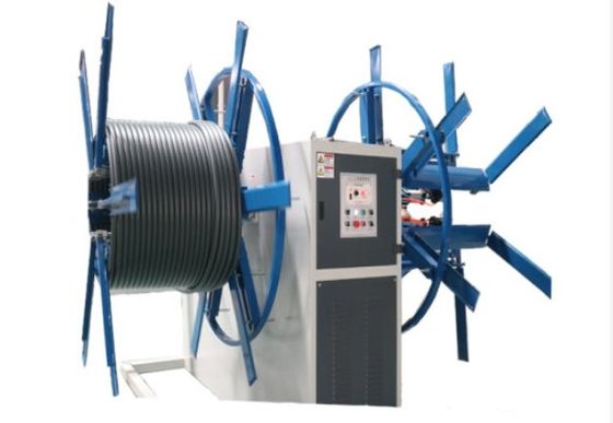 Máquina de enrolamento de tubos de plástico de bobina de disco duplo com controle automático completo do PLC
