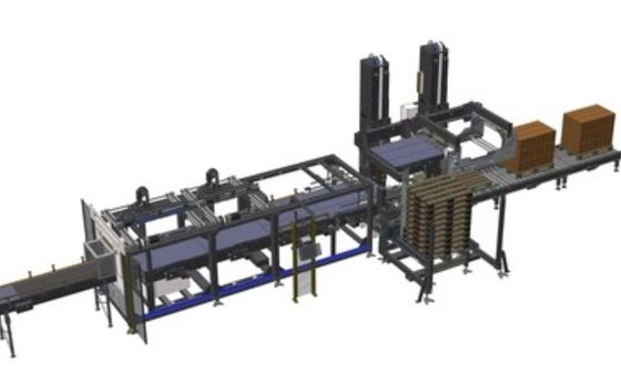 Sistema de paletização de robôs CNC totalmente automático Linha de embalagem