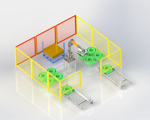 Máquina automática de enrolamento de filamentos de PET com sistema automático de paletização